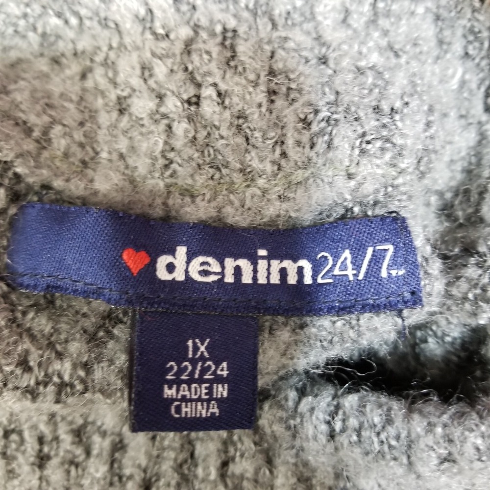 Denim 24/7 Gray Sweater with Floral Embroidery - Picture 9 of 10